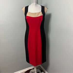JONES STUDIO midi colour block cocktail dress women’s size 6 sleeveless